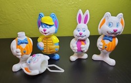 Easter Novelty Bunny Bubble Containers Decorations Toy Kitsch Lot of 4 EMPTY VTG - £19.71 GBP