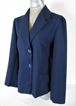 Alfred Dunner women&#39;s Sz 10 L/S blue BUTTON down 2 POCKET jacket (A6)pmt - $10.68