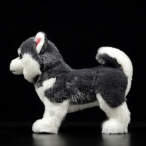Simulation Dog Grey Alaskan Dog Doll Plush Toy Model - £27.36 GBP