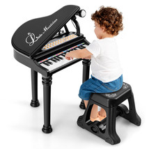 Kids 31 Keys Piano Keyboard Toy Toddler Musical Instrument w/ Stool &amp; Mi... - £73.43 GBP