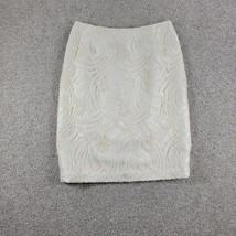 Carmen Marc Valvo Signature Lace and Beaded Skirt Womens 4 Ivory Overlay Knee - £34.53 GBP