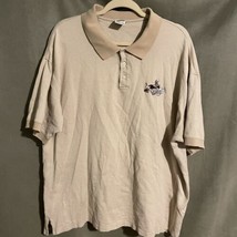 Warner Bros 1998 Vintage Wiley Coyote Cannon Polo Golf Ball Shirt XXL Beige - £15.77 GBP