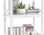 Homykic Bamboo Bookshelf, 5-Tier Narrow 55.9&quot; Adjustable Book Shelf, White. - $80.95