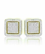 1.6Ct Diamond Pave Set Women&#39;s Screw Back Stud Earrings 10k Yellow Gold ... - €72,49 EUR