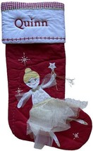 Pottery Barn Kids Quilted Blonde Fairy Christmas Stocking Monogrammed QUINN - $29.65