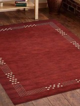 Glitzy Rugs UBSL00530L0026A11 6 x 9 ft. Hand Knotted Gabbeh Wool Contemporary Re - £180.47 GBP
