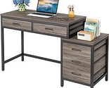 Home Office Computer Desk With Drawers, Grey - $296.99