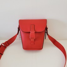 Coach CP179 Track Small Flap Crossbody Smooth Leather Messenger Bag Bright Poppy - £99.91 GBP