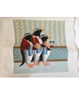 Vintage Butler Penguins Kulie Designs Hand Painted Needlepoint Canvas 13 ct - £58.39 GBP
