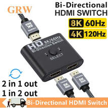 8K 60Hz HDMI-Compatible Switch Splitter Bi-Direction 1x2/2x1 HDMI-compat... - €5,77 EUR+