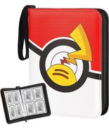 Trading Card Binder, Fit 400 Cards with 4-Pocket Double Side Pages, Base... - £18.09 GBP