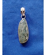 925 Sterling Silver Green Agate Stone Pendant Free Shipping - $607.36 MXN