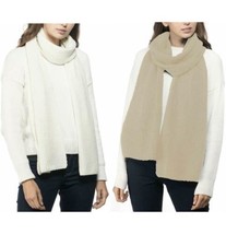 Style &amp; Co Women Rib Solid Scarf With Lurex Camel Ivory Warm Winter One ... - £7.98 GBP