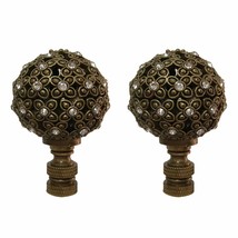 Royal Designs, Inc. Floral Motif Sphere Crystal Accents Finial for Lamp Shade, F - $27.67