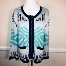 Anthropologie Konrad &amp; Joseph Zip Front Cardigan Sweater Size XL Tunic Plus - $29.99