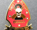 US MARINE CORPS 2nd Recon Battalion LAPEL PIN 1 INCH USMC Swift Silent D... - £4.54 GBP