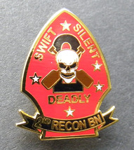 Us Marine Corps 2nd Recon Battalion Lapel Pin 1 Inch Usmc Swift Silent Deadly - £4.53 GBP