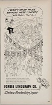 1950 Print Ad Forbes Lithograph Co. Merchandising Impact Busy Store Cartoon - £14.14 GBP