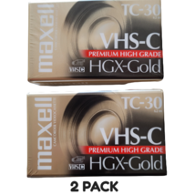 2 Pack Maxwell VHS-C TC -30  HGX - Gold Premium High Grade Video Tapes 30 Minute - £11.68 GBP