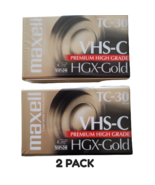 2 Pack Maxwell VHS-C TC -30  HGX - Gold Premium High Grade Video Tapes 3... - $20.15 CAD