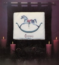 Cross Stitch Appaloosa Rocking Horse Christmas Baby Birth Pillow Hanging... - $11.99