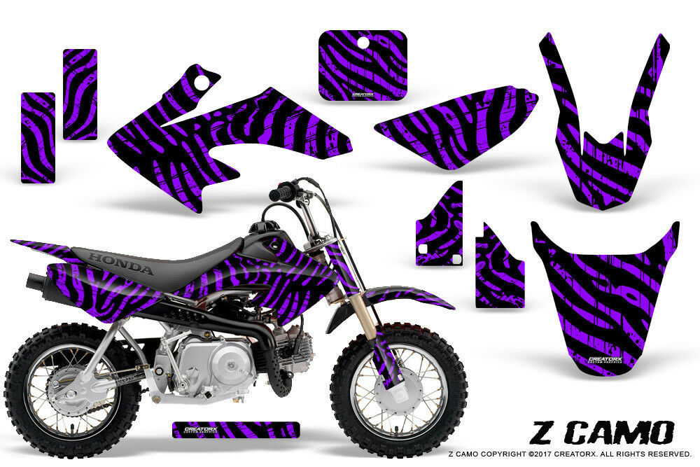 HONDA CRF 50 GRAPHICS KIT CREATORX DECALS STICKERS Z CAMO PURPLE - $108.90