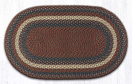 Earth Rugs C-40 Burgundy Gray Oval Braided Rug 27&quot; x 45&quot; - £54.75 GBP