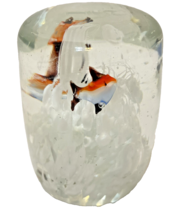 Vintage Angel Fish and Reef Clear Paperweight 2.75 x 2 Inches - £16.94 GBP