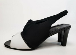  IMPO Vikki Black White Stretch Slingback Summer Sandals Heels Women Siz... - £38.02 GBP