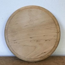 Maple Hardwood Wood Carved Round Wooden Plant Stand Small Cutting Board 7.25“ - £19.91 GBP
