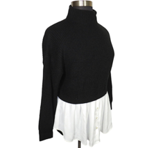 Eloquii Black and White Long Sleeve Layered Look Sweater Shirt Plus Size... - £23.19 GBP