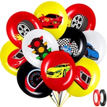 40 Pack Race Cars Balloons Birthday Party Supplies,12 Inch Checkered Fla... - $16.99