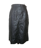 Vintage Black Leather Midi Skirt Size 13/14 - £59.27 GBP