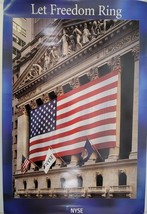 M) Vintage NYSE Manhattan, New York Stock Exchange Let Freedom Ring Poster - £15.78 GBP