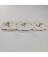 Coat Clothes Rack Cloud Shaped Hanger Wall Decor 3 Pegs White Light Brown - $363.73 MXN