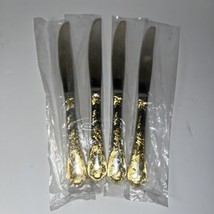 FB Rogers GOLDEN OLD VIENNA Silver Plate Gold Accent Silverware 4 butter knives - $28.05