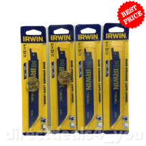 IRWIN 372624 6&quot; 24TPI Reciprocating Saw Blades BI-Metal Pack of 4 - $24.74