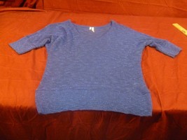 Studio Y Dark Blue Sparkle Quarter Sleeve Wide Neckline Womens Shirt M - £12.73 GBP