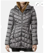 Bernardo EcoPlume Hooded Packable Quilted Jacket Charcoal Sz XXL NWT - $40.94