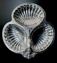 Wallace Baroque 3 Shell Handled Bon Bon Candy Relish Mint Tray Bowl Plat... - $41.63