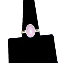 3ct. Rose Quartz Gemstone Mounted on 925 Sterling Silver Sz 8.5 - £11.62 GBP