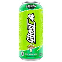 4 Cans of Warheads Sour Green Apple GHOST ENERGY Sugar-Free 16Fl Oz Cans  - £21.26 GBP
