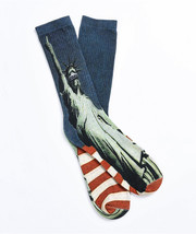 Scum Huddled Masses Crew Socks Usa Statue Of Liberty New One Size Men&#39;s Guys - £6.38 GBP