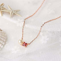 Red Crystal &amp; Pearl 18K Rose Gold-Plated Pendant Necklace - £11.18 GBP
