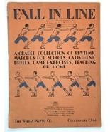 Fall In Line Rhythmic Marches For Schools or Exercise Antique Sheet Musi... - £15.93 GBP
