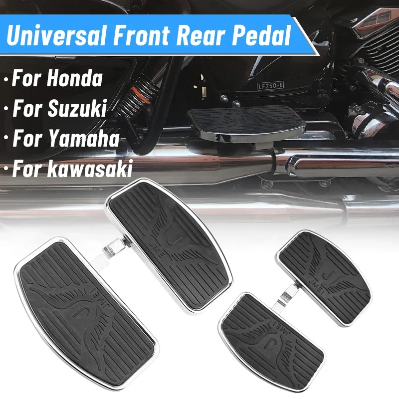 Universal Motorcycle Front Rear Driver Passenger Footrest Pedal Footboard Foot - £45.31 GBP+