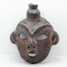 Decorative African Pottery Mask, Mangbetu, Zaire / DR Congo, Ceramic, Vi... - $53.52