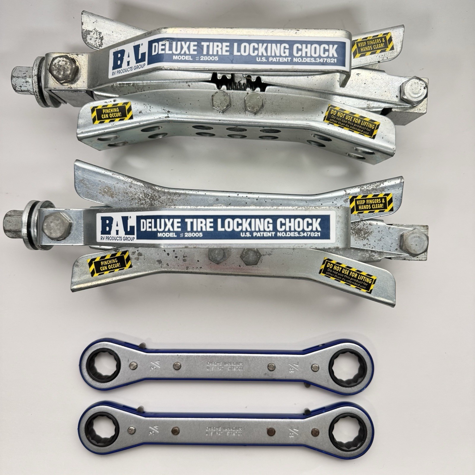 BAL RV Products 28005 Deluxe Tire Locking Chocks  2 W/ 2 Wrenches - $62.36