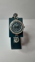 Swap Watch Black Round Face Silver Toned Band Stylish - $12.86