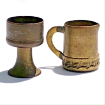 dollhouse miniature Mead Mug Chalice Wine Medieval Vessels vintage brass... - £7.98 GBP